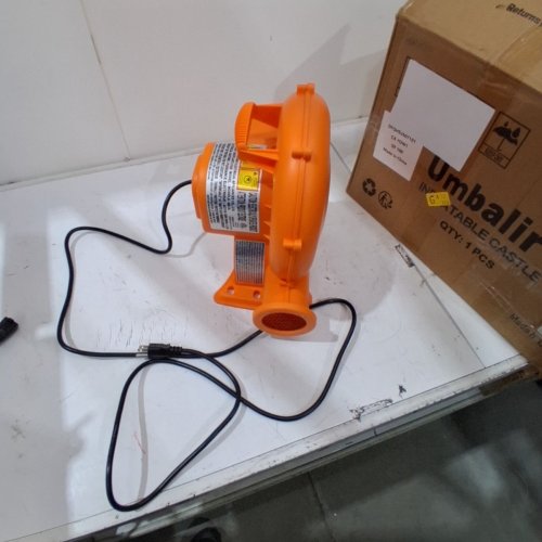 INFLATABLE AIR BLOWER PUMP FOR BOUNCE HOUSES, INFLATABLE CASTLES, WATERSLIDES & OUTDOOR INFLATABLES – HEAVY-DUTY ELECTRIC PUMP BLOWER WITH POWER CORD - 450W - ORANGE (MODEL: QS-4L) image 3