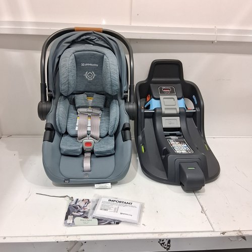 UPPABABY ARIA V2 LIGHTWEIGHT INFANT CAR SEAT + BASE - 4-22 LBS - STONE BLUE (MODEL: 1002-ARI-CA-CLM)) image 3
