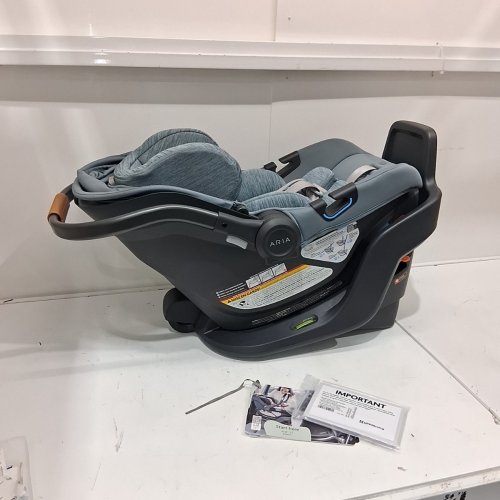 UPPABABY ARIA V2 LIGHTWEIGHT INFANT CAR SEAT + BASE - 4-22 LBS - STONE BLUE (MODEL: 1002-ARI-CA-CLM)) image 4