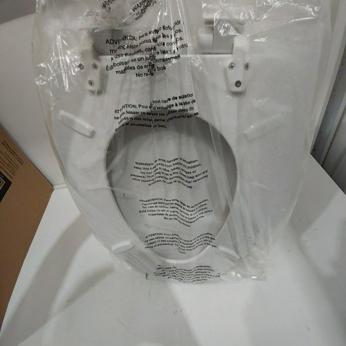 CENTOCO CENTOCORE MOLDED WOOD ELONGATED CLOSED FRONT TOILET SEAT WITH SAFETY CLOSE - WHITE (MODEL: DS900SC-001) image 3