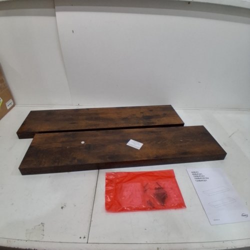 2PC HOOBRO FLOATING WALL SHELVES - 31.5" X 7.9" X 1.5" - RUSTIC BROWN (MODEL: BF80BJP201) image 2