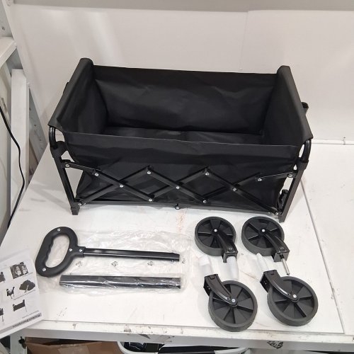 AMKUROZO COLLAPSIBLE WAGON CART WITH WHEELS - 280LBS CAP - BLACK image 2