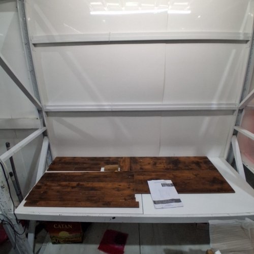 S&CO HOME MODERN CONSOLE TABLE WITH 2 DRAWERS & 1 SHELF - 40" X 12" X 30" - BROWN WOOD image 3