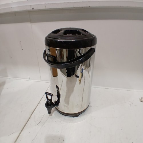 COMMERCIAL INSULATED MILK TEA BARREL DRINK DISPENSER WITH THERMOMETER - 12L - STAINLESS STEEL image 2