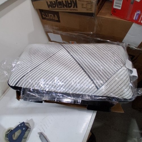 BEAUTYREST BLACK LUXURY FOAM PILLOW - 16" X 32" X 6" - WHITE AND GRAY STRIPED (STYLE: KING) image 3
