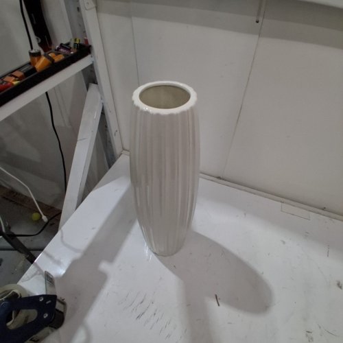 DOCFLVAS MINIMALIST MODERN PORCELAIN CERAMIC VASE - 17.7" - WHITE image 3