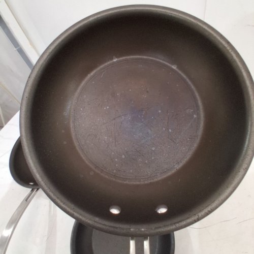 3PC KIRKLAND SIGNATURE HARD ANODIZED FRYING PAN SKILLET - BLACK/SILVER (MODEL: 1545956) image 5