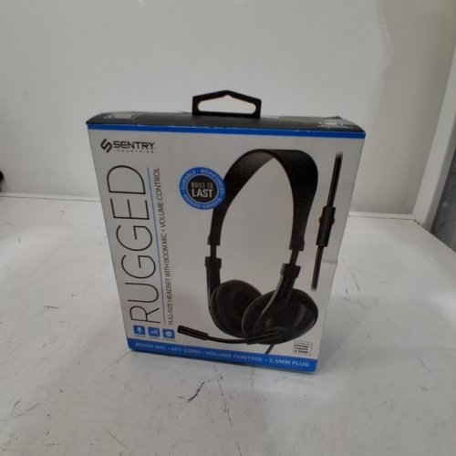 SENTRY RUGGED HEADSET HEADPHONES WITH BOOM MICROPHONE - BLACK (MODEL:HS264) image 3