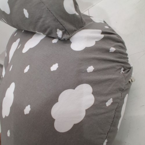 MOMCOZY NURSING PILLOW FOR BREASTFEEDING WITH ADJUSTABLE WAIST STRAP AND REMOVABLE COTTON COVER - 0-18M - GREY image 3