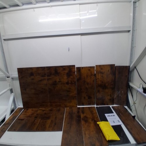 WASHER DRYER COUNTERTOP WITH SHELF AND 2 DRAWERS & 2 HOOKS- 54" X 27" - BROWN (MODEL: DX0202-C250399S-03) image 2