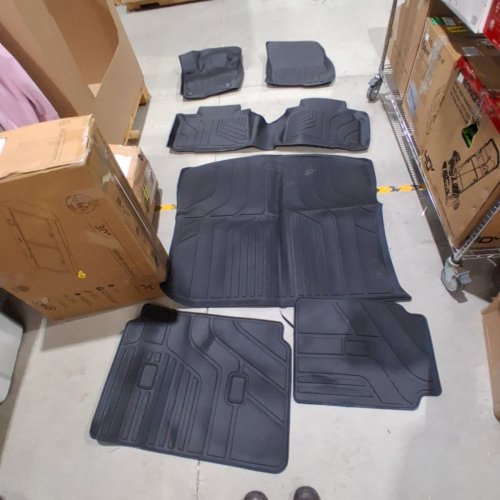 6PC ALL WEATHER TPE FLOOR MATS AND CARGO LINER SET - BLACK image 2