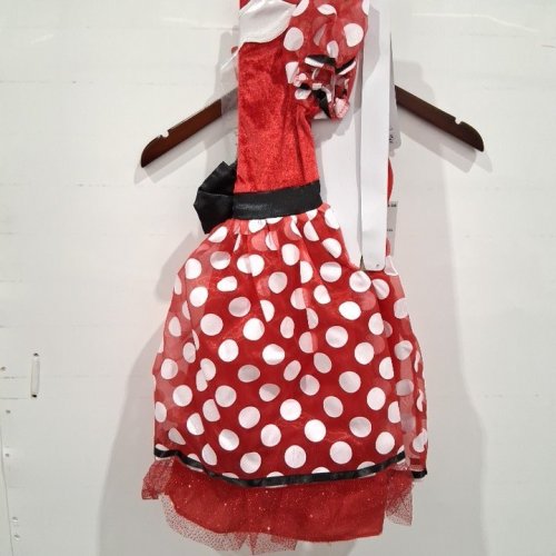 2PC GIRL'S DISNEY MINNIE MOUSE COSTUME SET - SMALL (4-6) - RED/WHITE/BLACK (STYLE: 66653 L) image 3