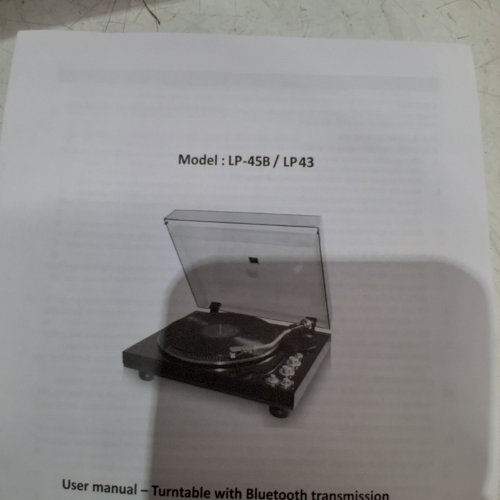 PROSUCO 2-SPEED BLUETOOTH VINYL RECORD PLAYER WITH MAGNETIC CARTRIDGE - GLOSSY DARK WOOD (MODEL: LP-45B) image 3