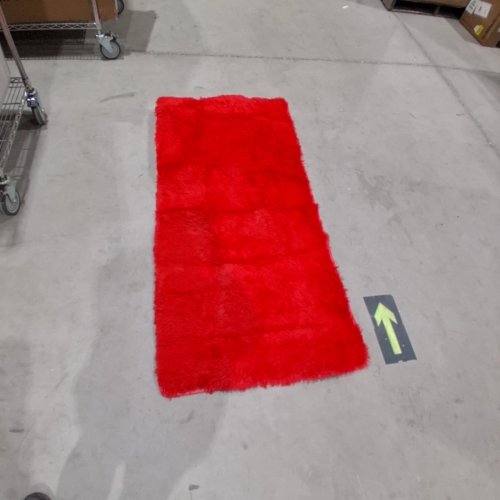 NON-SLIP FLUFFY SHAG RUNNER RUG -32" X 64" - RED image 2