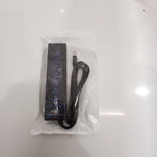 7-PORT USB CHARING HUB - 4FT CORD - BLACK image 2
