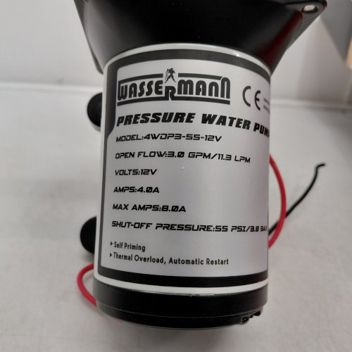 WASSERMANN SELF-PRIMING PRESSURE WATER PUMP - 12V, 3.0 GPM, 55 PSI (MODEL: 4WDP3-55-12V) image 4