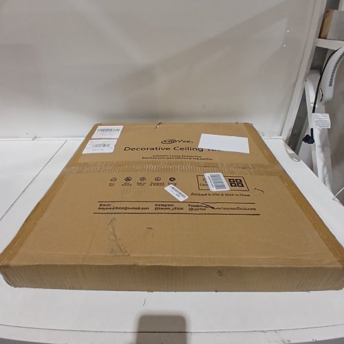 24PK LOOYEE PVC DECORATIVE DROP CEILING TILES - 2FT X 2FT, COVERS 96 SQUARE FEET TOTAL - WHITE (MODEL: LOOYEE-01) image 2