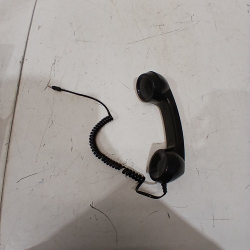 RETRO TELEPHONE HANDSET WITH 2 ADAPTERS FOR PHONES - BLACK image 2