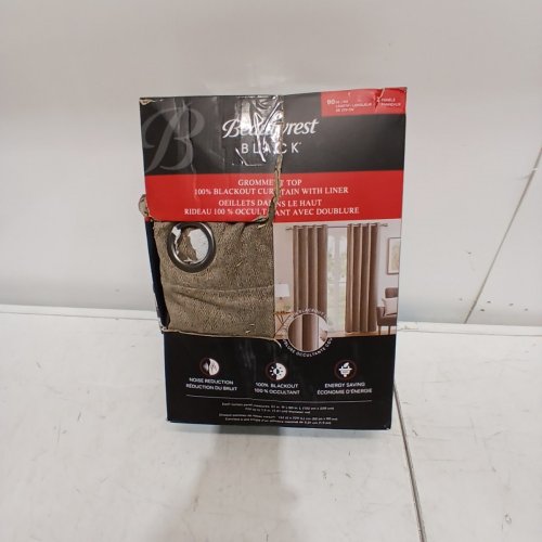 (2 PANEL) BEAUTYREST GROMMET TOP BLACKOUT CURTAIN WITH LINER - 52" X 90" - BROWN (MODEL: 6699105) image 3