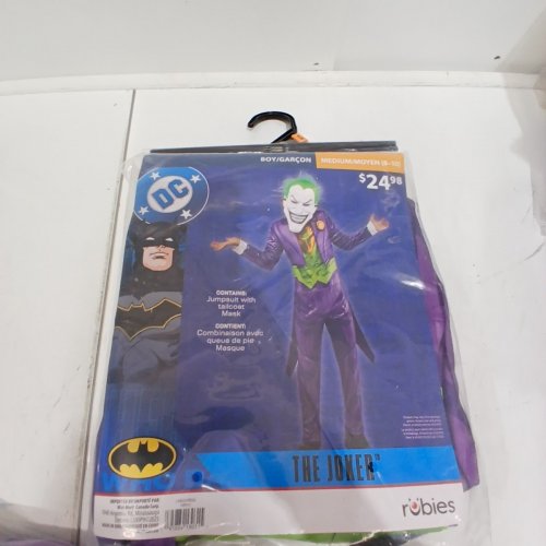 2PC BOYS RUBIES JOKER COSTUME WITH MASK - MEDIUM (8-10)- PURPLE / GREEN image 2