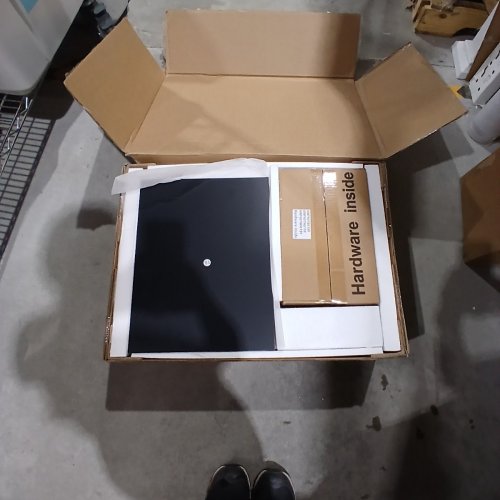 BONITURE 2-DRAWER FLUTED NIGHTSTAND WITH LIGHTING AND CHARGING STATION - 24" X 20" X 15.7" - BLACK (MODEL: AWF601-SY) image 2