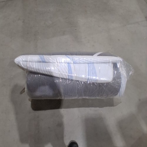 MATTRESS PAD WITH ELASTIC STRAPS - QUEEN (60" X 80" X 3") - WHITE AND LIGHT BLUE image 5