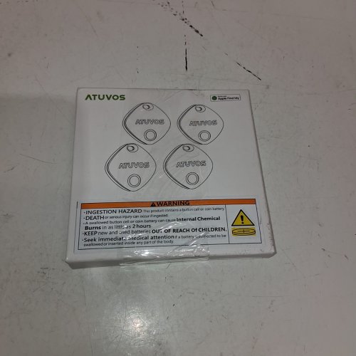 2PK ATUVOS SMART BLUETOOTH ITEM TRACKER COMPATIBLE WITH APPLE FIND MY - BLACK (MODEL: AT2301) image 4