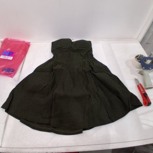 GIRLS STRAPLESS DRESS - MEDIUM - DARK GREEN image 2