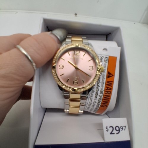 WOMENS U.S. POLO ASSN. ANALOG WATCH - 35 MM- PINK DIAL, GOLD-TONE AND SILVER-TONE image 4