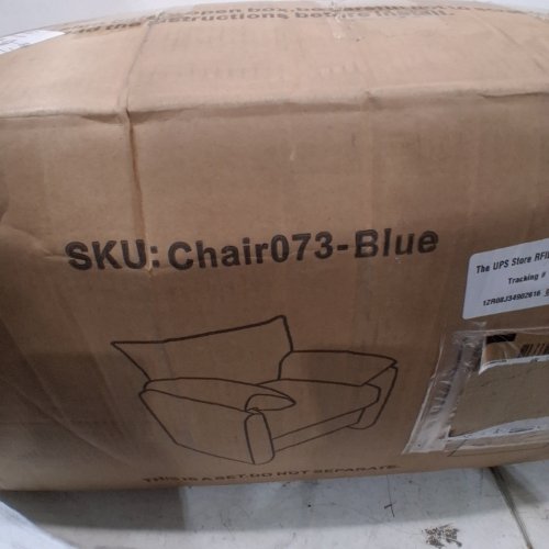 EBERN DESIGNS CHENILLE ACCENT CHAIR ARMCHAIR - 32.6" X 32.6" - BLUE (ITEM: CHAIR073-BLUE) image 9