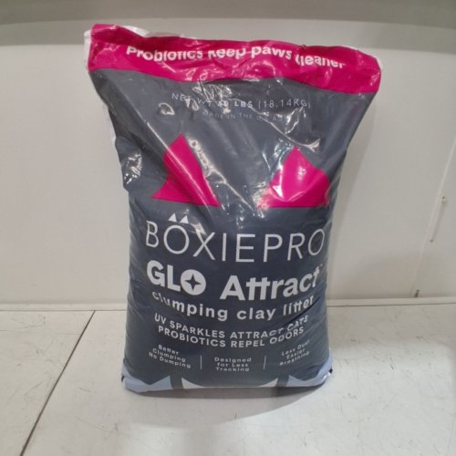 BOXIEPRO GLO ATTRACT CLUMPING CLAY CAT LITTER - 40 LBS (MODEL: 167) image 3