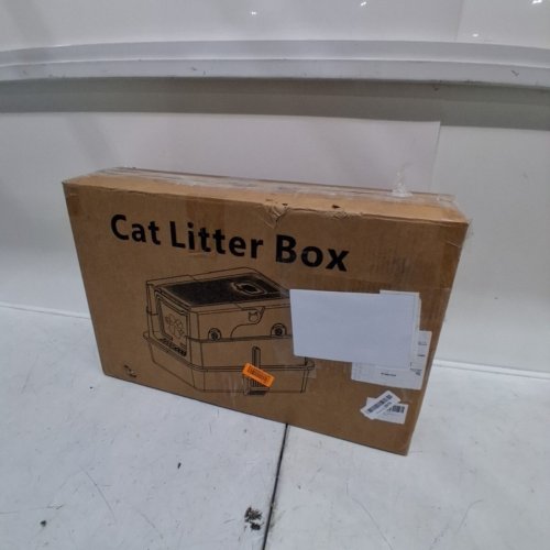 EOSARCU STAINLESS STEEL CAT LITTER BOX WITH FLIP LID - XL - GREY image 3