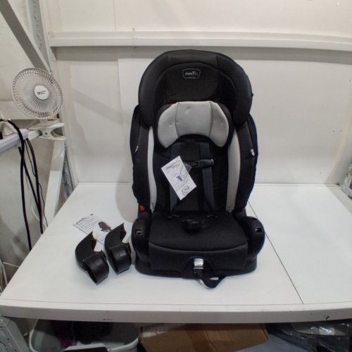 EVENFLO CHASE PLUS 2-IN-1 BOOSTER CAR SEAT FOR KIDS, 5-POINT HARNESS CONVERTS TO HIGH BACK BOOSTER - HURON/BLACK/GREY (MODEL: 30712344C) image 3