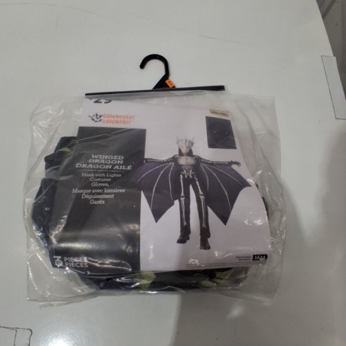 2PC KIDS LIGHT-UP WINGED DRAGON HALLOWEEN COSTUME - MEDIUM 8-10 - BLACK image 2