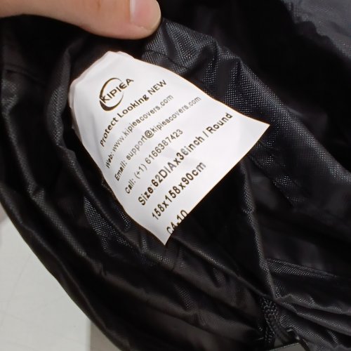 KIPICA WATERPROOF ROUND PATIO TABLE COVER - 62" X 36" - BLACK image 2