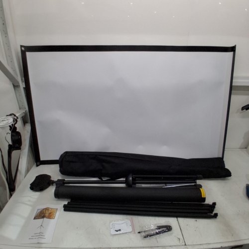 EXCELIMAGE PORTABLE PROJECTOR SCREEN WITH STAND AND CARRYING CASE - ALUMINIUM FRAME, LIGHTWEIGHT AND COMPACT - 16:9, 60" - BLACK - (MODEL: ‎EXCEL-XW60) image 2