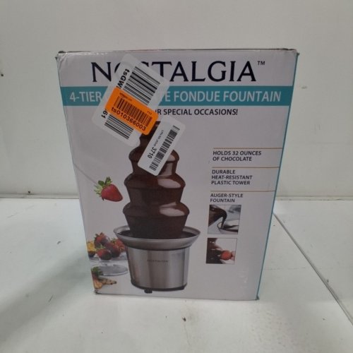 NOSTALGIA 4-TIER CHOCOLATE FONDUE FOUNTAIN - 32OZ - STAINLESS STEEL (MODEL: NCFF986SS) image 8