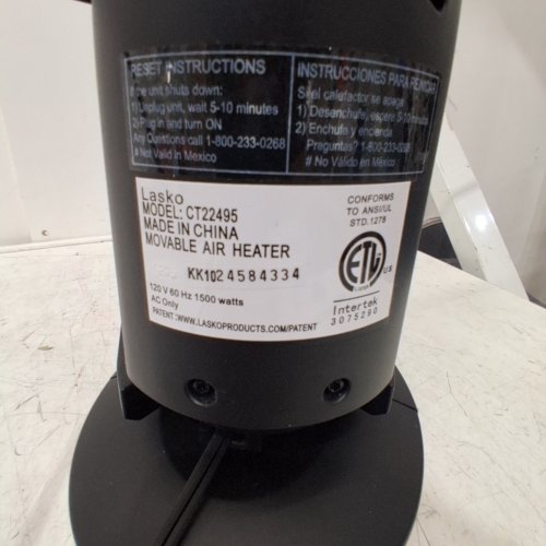 LASKO ELECTRIC CERAMIC TOWER HEATER WITH TIMER AND REMOTE - 1500W - 22" - BLACK (MODEL: CT22495C) image 3