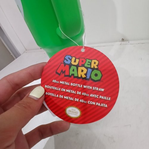 SUPER MARIO METAL TUMBLER WITH STRAW - 40 OZ - GREEN LUIGI image 4
