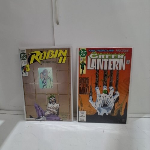 4 ASSTD DC AND VALIANT COMIC BOOKS - BATMAN # 479, HARBINGER #10, GREEN LANTERN #32, ROBINII THE JOKER'S WILD #1 - VARIOUS AUTHORS image 3