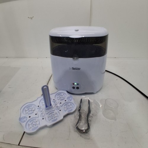 DR BROWNS NATURAL FLOW DELUXE BOTTLE STERILIZER ELECTRIC STEAM SYSTEM - STERILIZES 6 BOTTLES AT ONCE - WHITE (MODEL: AC045) image 3
