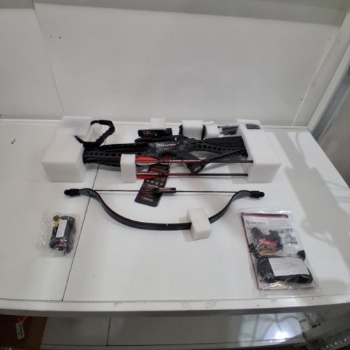 BARNETT WILDCAT CRX LIGHTWEIGHT TATICAL RECURVE CROSSBOW WITH RED/GREEN 3 DOT SCOPE, QUICK DETACH QUIVER & 2 HEADHUNTER BOLTS - 280 FPS - 66LBS - BLACK/RED (MODEL: BAR78232) image 2