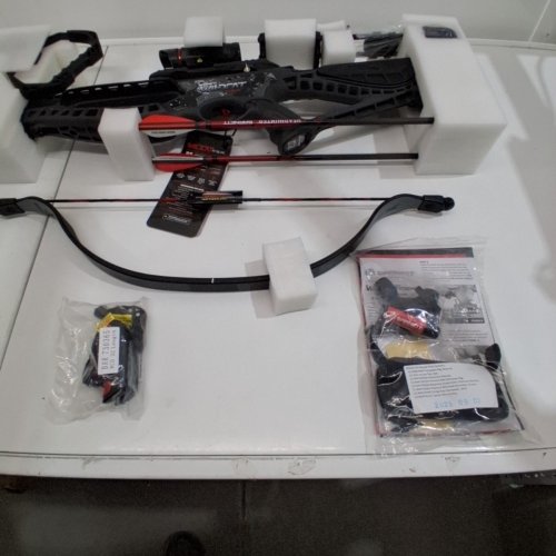 BARNETT WILDCAT CRX LIGHTWEIGHT TATICAL RECURVE CROSSBOW WITH RED/GREEN 3 DOT SCOPE, QUICK DETACH QUIVER & 2 HEADHUNTER BOLTS - 280 FPS - 66LBS - BLACK/RED (MODEL: BAR78232) image 3