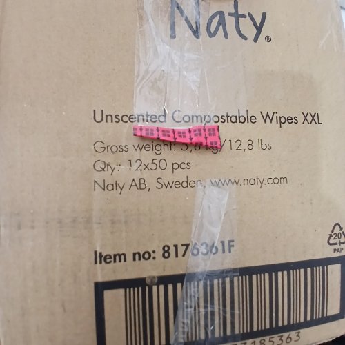 600PK ECO BY NATY UNSCENTED COMPOSTABLE WIPES - XXL image 2