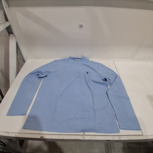 U.S. POLO ASSN. LONG SLEEVE PULLOVER 3/4 ZIPPER SHIRT - LARGE - LIGHT BLUE image 2