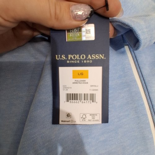 U.S. POLO ASSN. LONG SLEEVE PULLOVER 3/4 ZIPPER SHIRT - LARGE - LIGHT BLUE image 3
