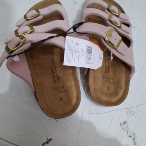 WOMEN'S TIME AND TRU TRIPLE BUCKLE SANDALS - SIZE 8 - PINK / BEIGE (STYLE : 50910029) image 5