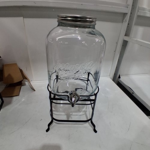 MASON CRAFT & MORE GLASS DRINK DISPENSER - 11L - CLEAR/BLACK (MODEL: 1859337 ) image 2