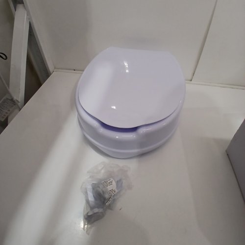 BIOS LIVING 4" RAISED TOILET SEAT WITH LID - WHITE (MODEL: 59057L) image 2