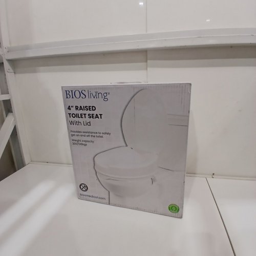 BIOS LIVING 4" RAISED TOILET SEAT WITH LID - WHITE (MODEL: 59057L) image 4